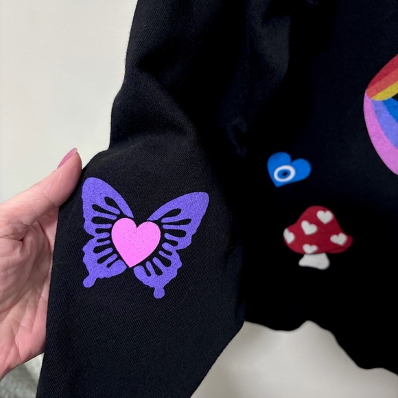 Lauren Moshi Anela Sweatshirt Love Collage Onyx - Picture 5 of 12